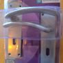 Serozzetta Tres Lever On Backplate Door Handle Lock 57mm C/C Satin Chrome Colour Sold In Pairs Image 5
