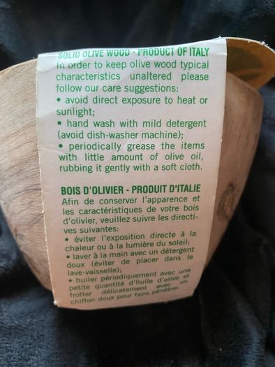 Solid olive woods brand new with tag made in Italy