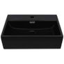 Basin with Faucet Hole Ceramic Black 51.5x38.5x15 cm Image 2