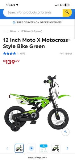 Boys green bike