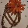 Coral flower bracelet with rose gold strap Image 2