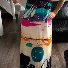 Custo Barcelona Luxury Designer Size 8-10 Silk Maxi Dress