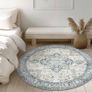 Round Rugs Living Room 160cm, Vintage Area Rugs, Machine Washable, Non-Slip Carpet, Low Pile, Non-Shedding, Traditional Oriental Printed Design, Dining Room, Bedroom Image 5