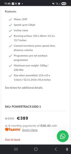treadmill for sale