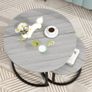 Round Coffee Table, Set of 2 Nesting Table Side Table, for Living Room/Bedroom/Balcony (Grey, Dia 60/40cm) Image 4