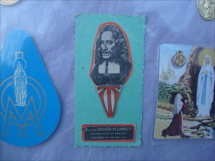 Framed Religious Medals, Artefacts, Relics