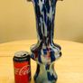 Large 1980s Hand Blown Art Glass Vase Image 2