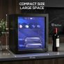 12 Bottle Wine Cooler, 36 Litre Capacity, 4-16C Under Counter Drinks Beer Wine Fridge with Glass Door, LED Light Image 2