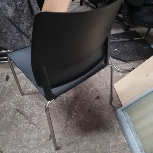 8 x Black canteen/cafe chairs