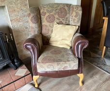 Sofa, matching chair & pouffe