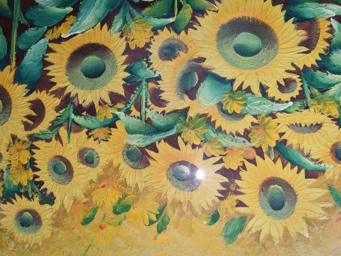 Large and Sunflower Oil Painting by C. R. Benoit