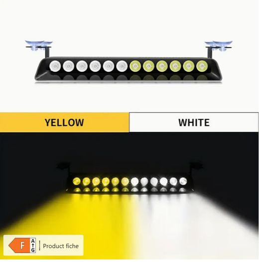 12-Led Strobe Flash Light Emergency Warning with Suction Cups