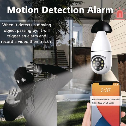 3mp Panoramic Wifi Ip Camera E27 Light Bulb Calving Hd Wireless Security Camera