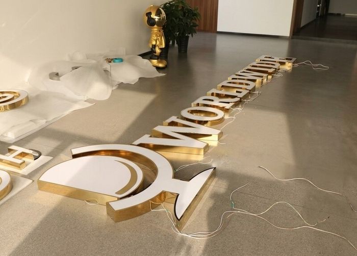 Gold Front-Lit 3D Letters - Custom Illuminated Logo Signage