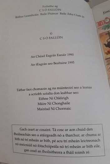 old Gaeilge school book Tonna 1990