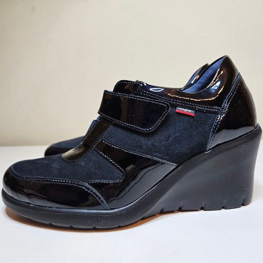 GallagHan model Claudia wedge ankle navy shoes RRP 145 euro size UK 3.5 EU 36 new & boxed SALE