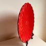Vintage Ernestine Salerno Italy Red Charger Plate 30cm 1950s MCM Ceramic Platter Image 2