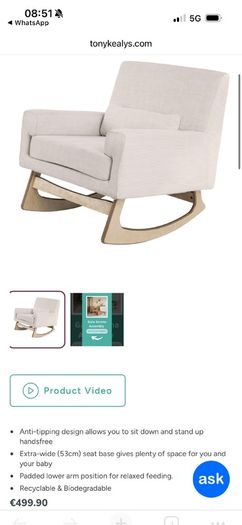 Rocking/Feeding Chair - Oak Legs