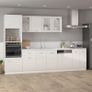Microwave Cabinet High Gloss White 60x57x207 cm Chipboard Image 7