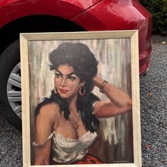 Vintage H. Walter Ilonka Portrait Mid-Century Retro Framed