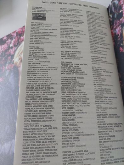 The Police - 2007 Tour concert programme