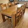 Solid Oak Dining Table with 8 Matching Chair Image 6