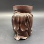 Chinese carved hardwood brush pot, carved with a Chinese Man Image 3