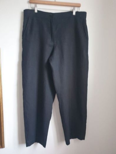 Carolyn Donelly Black Linen Trousers Size Uk 16