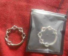 Silver spiked chain ear hangers - pair (2 pieces)