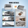 8 Pack Hotel Pans, 1/2 Size Anti-Jam Steam Pan with Lid, 0.8mm Thick Stainless Steel Steam Table Pan, 4-Inch Deep Commercial Table Pan, Catering Storage Food Pan, for Industrial & Scientific Image 5