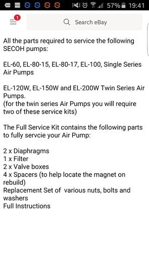 Secoh el 60 service kit