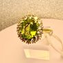 Peridot, Natural Chrome Diopside & White Zircon Ring Image 7