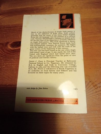 The story of Anglo Irish Poetry 1800 - 1922 Patrick C. Power. A