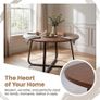 47'' Round Dining Table with Metal Leg for 4-6 People Walnut Image 5
