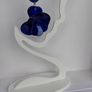 Cobalt Blue Lucite 3D Floral Earrings Image 4