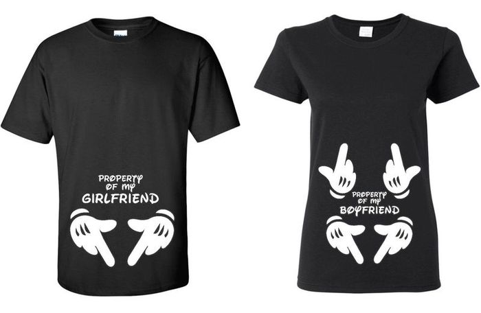 Valentines Day Gifts - Property of my Girlfriend & Boyfriend - Couple T-shirt