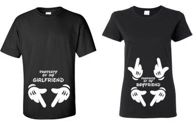 Valentines Day Gifts - Property of my Girlfriend & Boyfriend - Couple T-shirt
