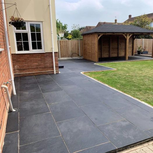Black Limestone Hand-Cut Natural Paving Slab 60x90x-3cm