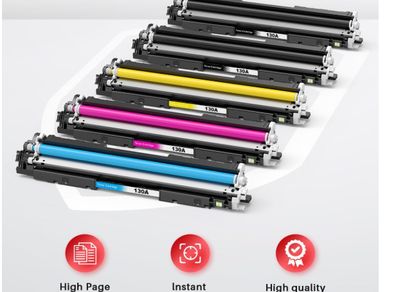 Halloya 130A CF350A Compatible for HP CF350A CF351A CF352A CF353A Toner Cartridge for HP Color Laserjet