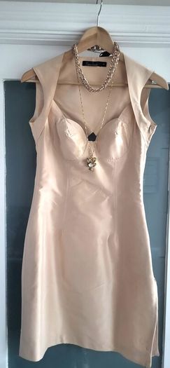 Marios Schwab contemporary natural bodycon Sz S (Fit 8-10UK) - Rrp 495 (New)