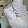 Beautiful One shoulder Ivory/Cream Debs Dress with Rhinestone embellishments design from Elliott Chambers Image 9