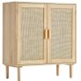Rattan Storage Cabinet with 2 Magnetic Doors and Adjustable Shelves Image 7