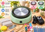 Mini Pottery Wheel for Kids and Beginners 30W Electric Pottery Making Kit