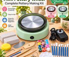 Mini Pottery Wheel for Kids and Beginners 30W Electric Pottery Making Kit
