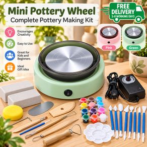 Mini Pottery Wheel for Kids and Beginners 30W Electric Pottery Making Kit