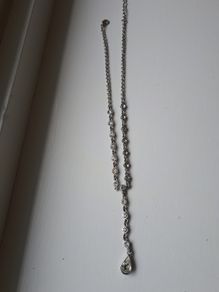 Silver imitation diamond necklace