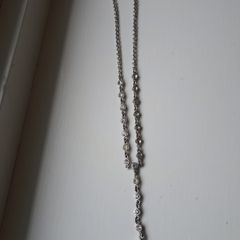 Silver imitation diamond necklace