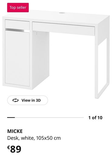 IKEA MICKE Desk (White)  Excellent Condition