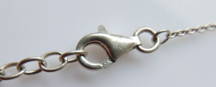 Vintage 925 Sterling Silver Pendant Necklace length 18" - 4g
