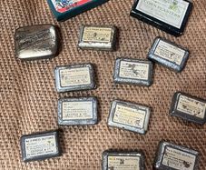 18 vintage George & Co. Press Button Tins with contents